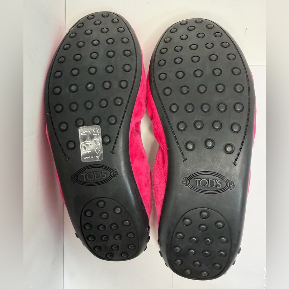 Tod's Gommino Bright Pink Suede Ballet Flat NEW never worn - Picture 15 of 16